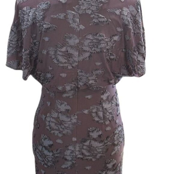 Adrianna Papell Floral Burnout Velvet Long Blouson Gown in Midnight – Size 0 - Picture 9 of 12